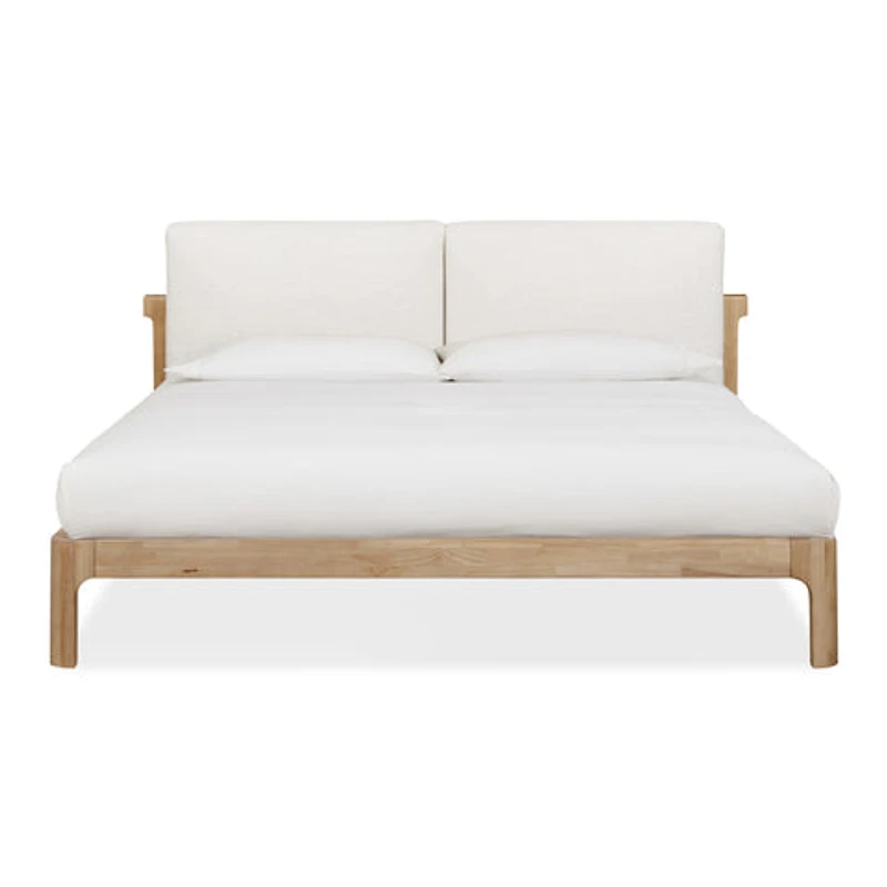 Furano Upholstered Two Cushion Platform Bed Ginger and Natural Line