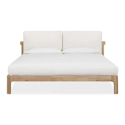 Furano Upholstered Two Cushion Platform Bed Ginger and Natural Line