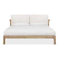 Furano Upholstered Two Cushion Platform Bed Ginger and Natural Line