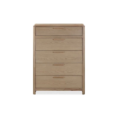 Furano Five Drawer Ash Wood Chest in Ginger