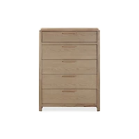 Furano Five Drawer Ash Wood Chest in Ginger