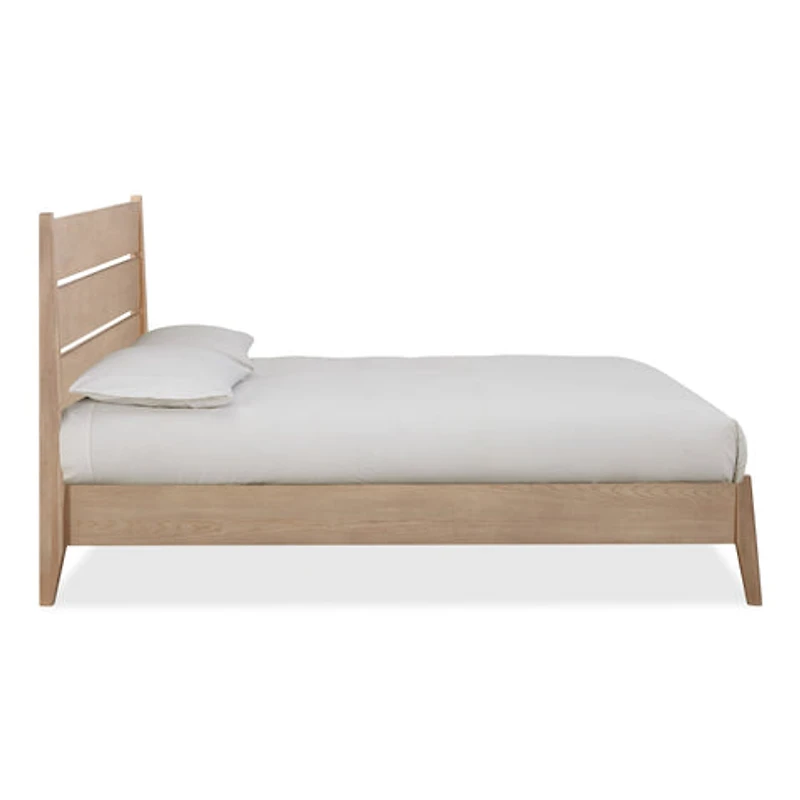Sumire Slatted Ash Wood Platform Queen Bed in Ginger