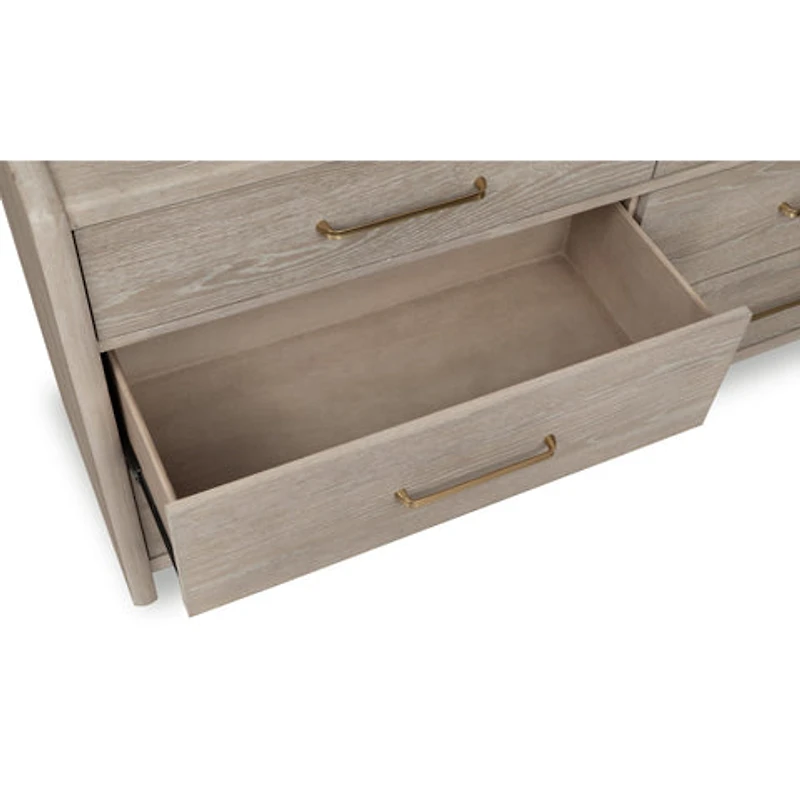 Gardenia Six Drawer Oak Wood Dresser in Chai