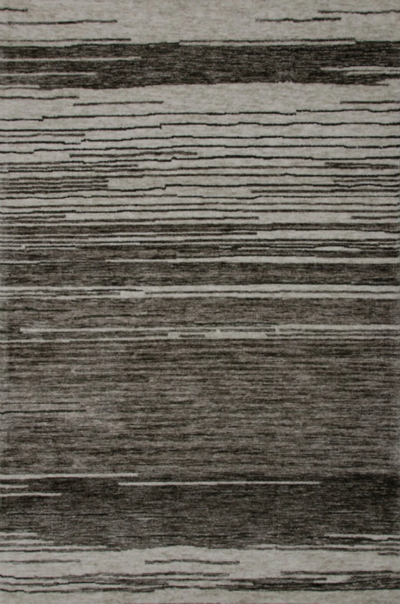Leela Grey Modern Brushstroke Patterned Rug