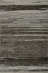Leela Grey Modern Brushstroke Patterned Rug