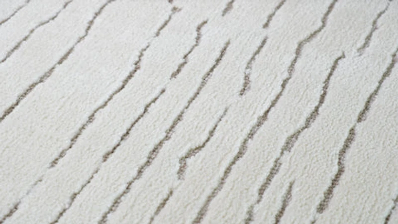 Leela Ivory Linear Modern Area Rug