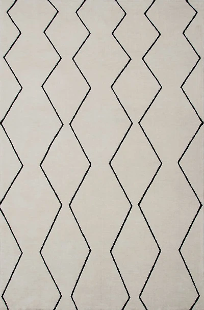 Ivory Leela Minimalist Brushstroke Area Rug