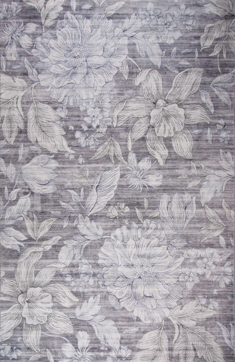 Lily Grey Faded Medallion Area Rug