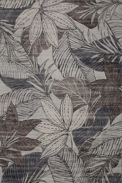 Lily Grey Traditional Distressed Floral Rug