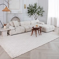 Milano Beige Modern Abstract Area Rug