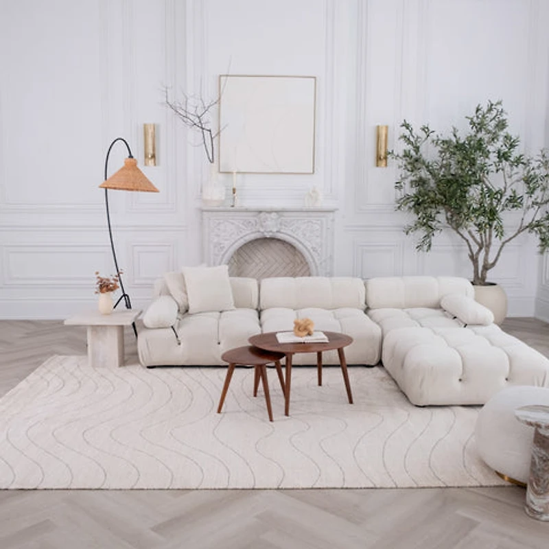 Milano Beige Wavy Line Rug – 5x8