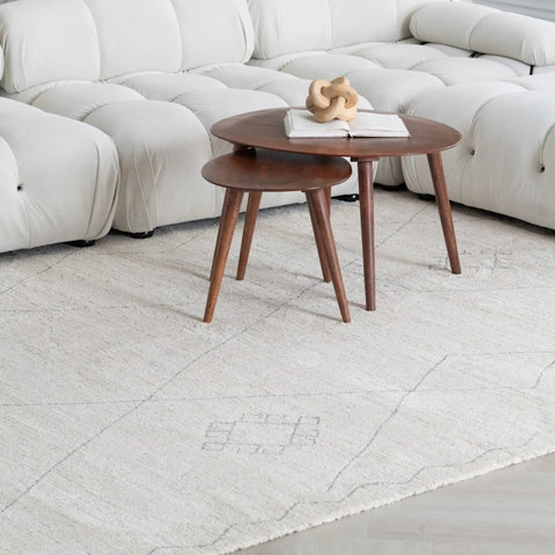 Milano Beige Modern Distressed Area Rug