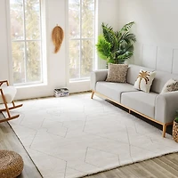 Milano Beige Faded Abstract Area Rug