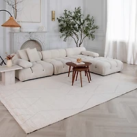 Milano Beige Faded Abstract Area Rug
