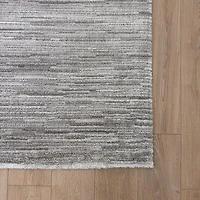 Milano Grey Textured Stripe Rug – 5x8