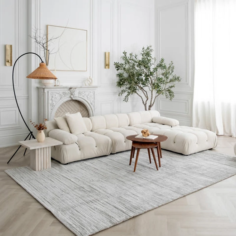 Milano Gray Traditional Bordered Area Rug