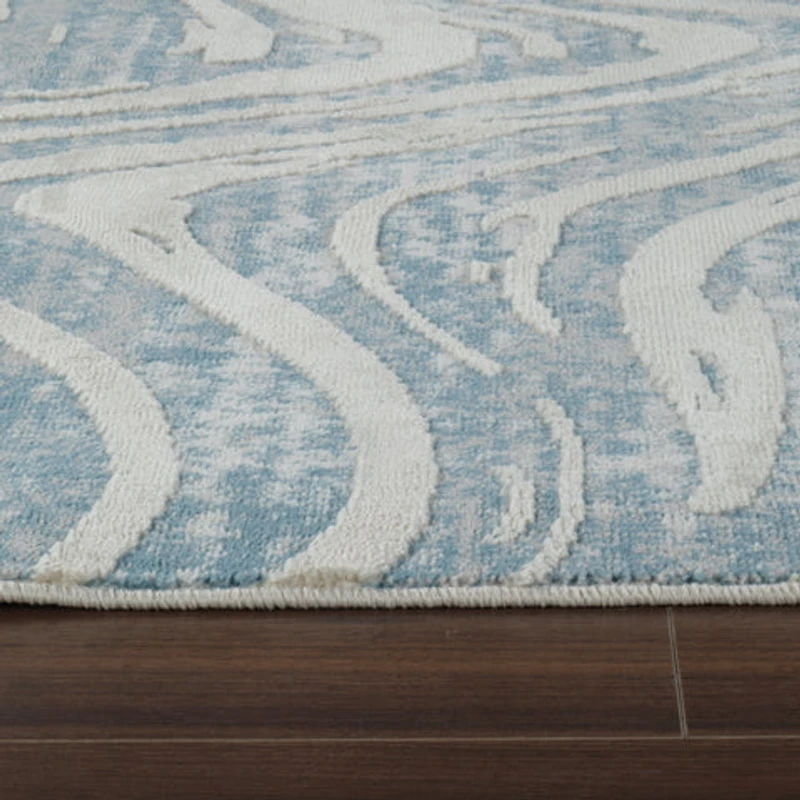 Nairobi Blue Contemporary Geometric Area Rug
