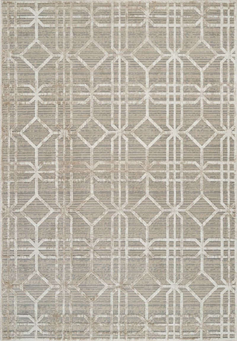 Nairobi Beige Abstract Lined Modern Rug