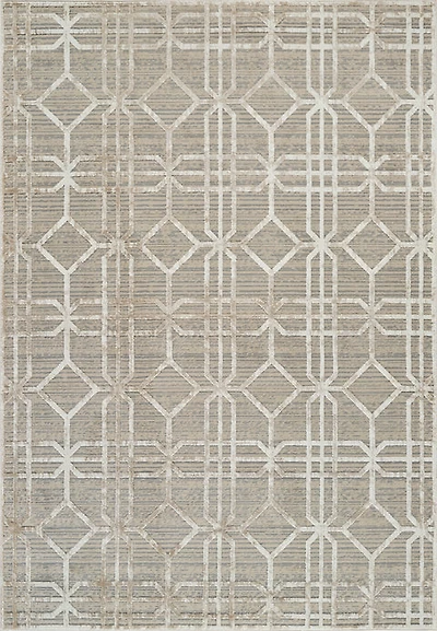 Nairobi Beige Abstract Lined Modern Rug