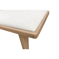 Sumire Upholstered Bench in Ginger and Natural Linen