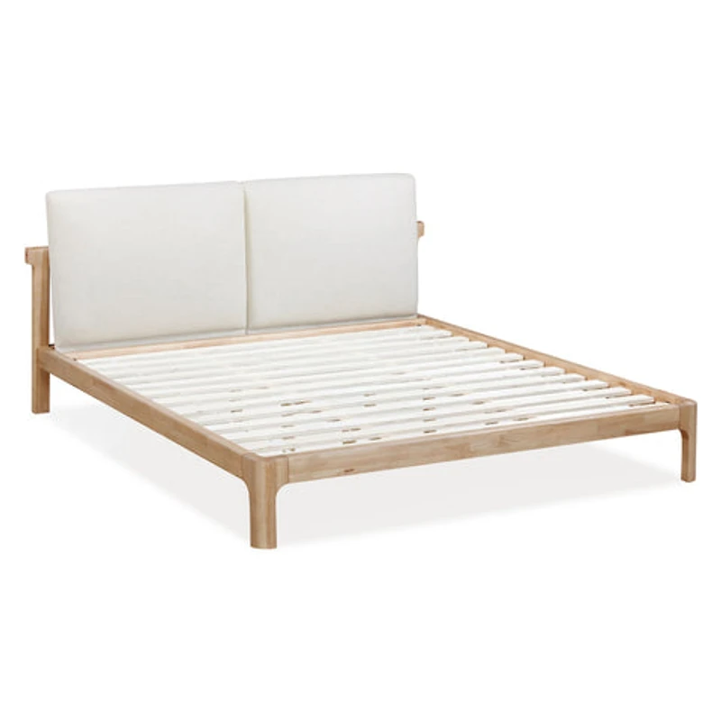 Furano Upholstered Two Cushion Platform Bed Ginger and Natural Line