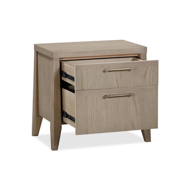 Sumire Two Drawer Ash Wood Nightstand in Ginger