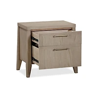 Sumire Two Drawer Ash Wood Nightstand in Ginger