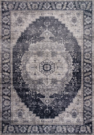 Prismatic Black Geometric Modern Area Rug