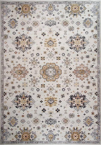 Prismatic Cream Modern Abstract Area Rug