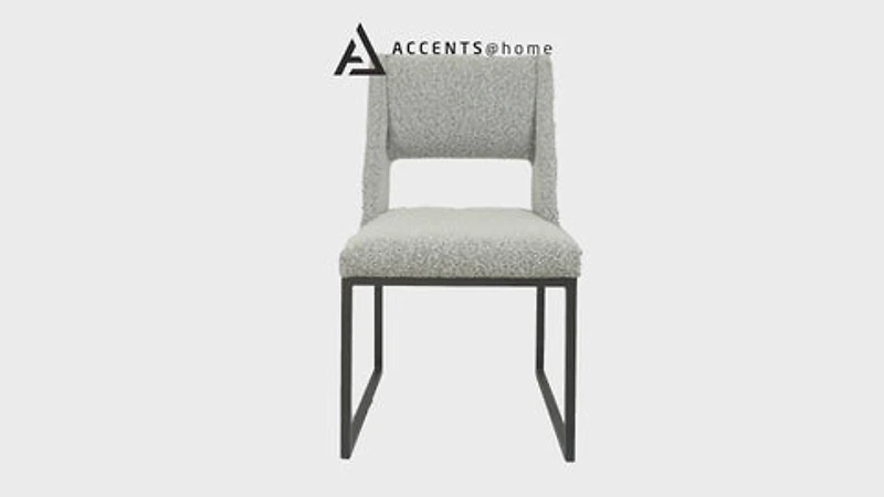 Evan Boucle' Fabric Dining Chair - Grey