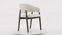 Brina Dining Chair – Beige Upholstery & Dirty Oak Wood Frame