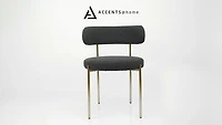 Ronda Boucle Fabric Dining Chair Brushed Brass - Black
