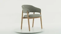 Brina Dining Chair – Mint Green Upholstery & Natural Wood Frame