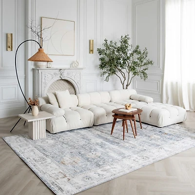 Rio Grey Blue Modern Abstract Area Rug