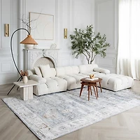Rio Grey Blue Modern Abstract Area Rug