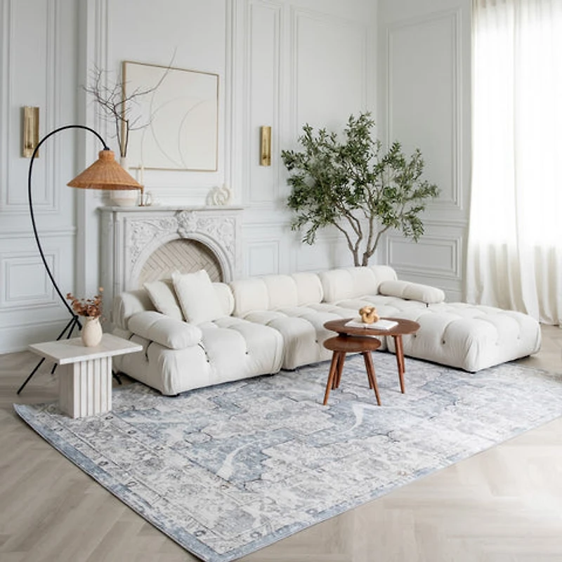 Rio Grey Linear Modern Area Rug