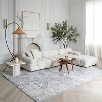 Rio Grey Linear Modern Area Rug