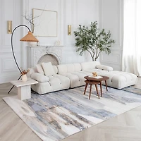 Rio Blue Geometric Modern Area Rug