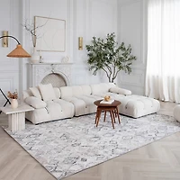 Rio Beige Classic Patchwork Area Rug