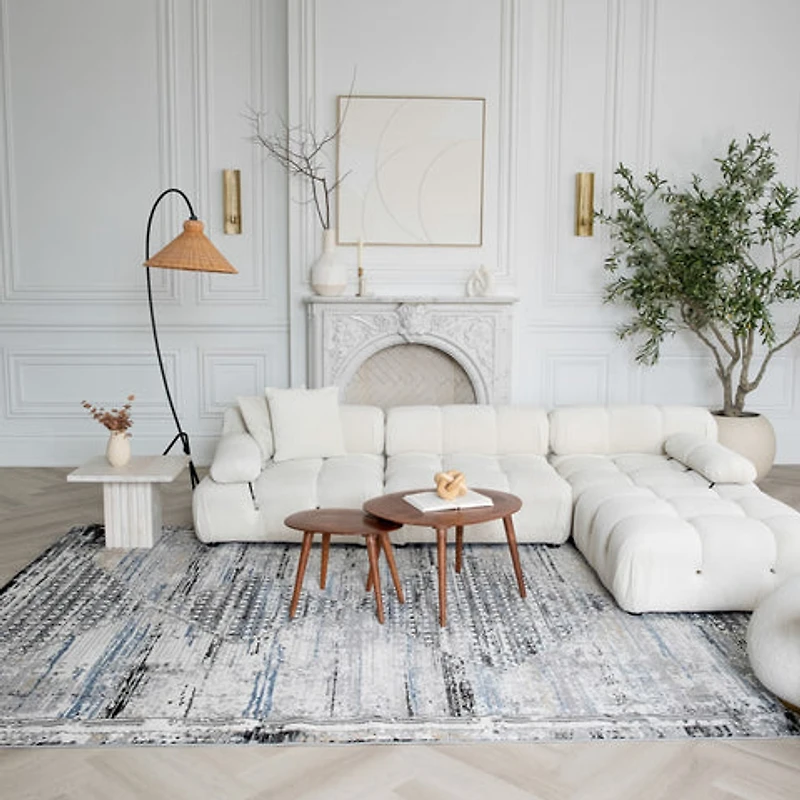 Rio Geometric Grey Modern Area Rug