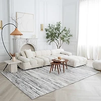 Rio Grey Abstract Lines Area Rug