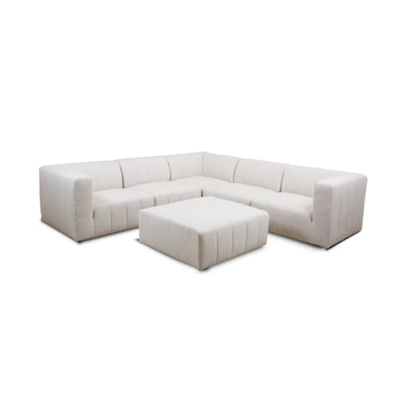 Lauriston Premium Fabric 6 PCs Modular Sectional - Monique Beige