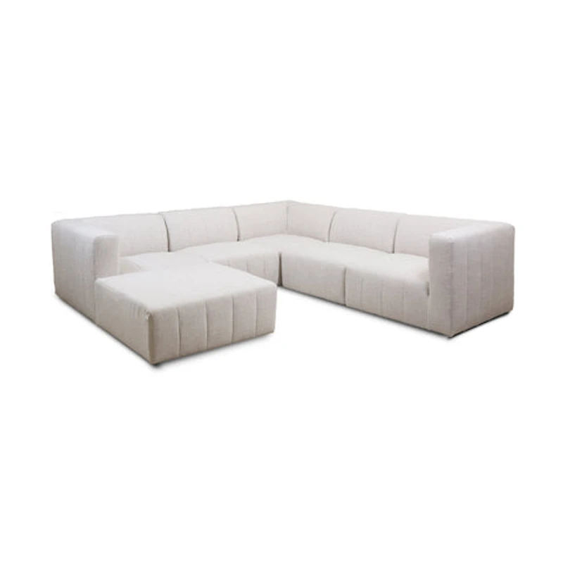 Lauriston Premium Fabric 6 PCs Modular Sectional - Monique Beige