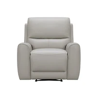 Brooke Leather Power Recliner Chair - Light Grey