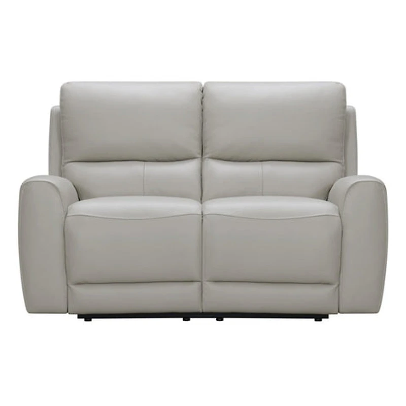 Brooke Leather Power Recliner Loveseat - Light Grey