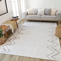 Siena Minimalist White Textured Area Rug