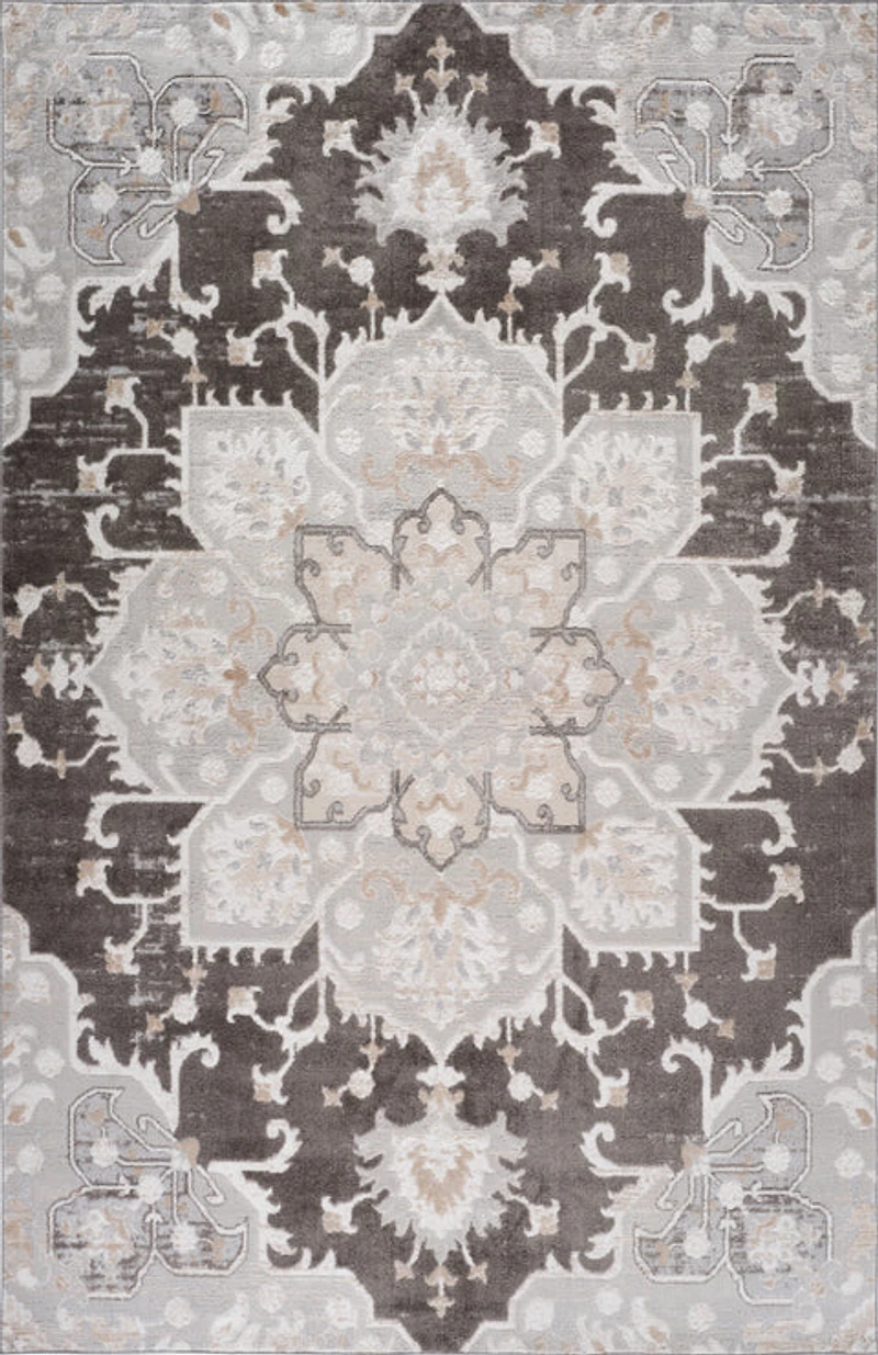 Siena Grey Abstract Modern Area Rug