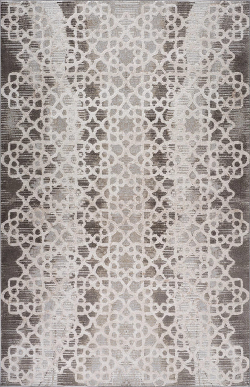 Siena White Woven Diamond Pattern Area Rug