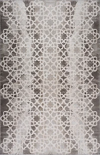 Siena White Woven Diamond Pattern Area Rug