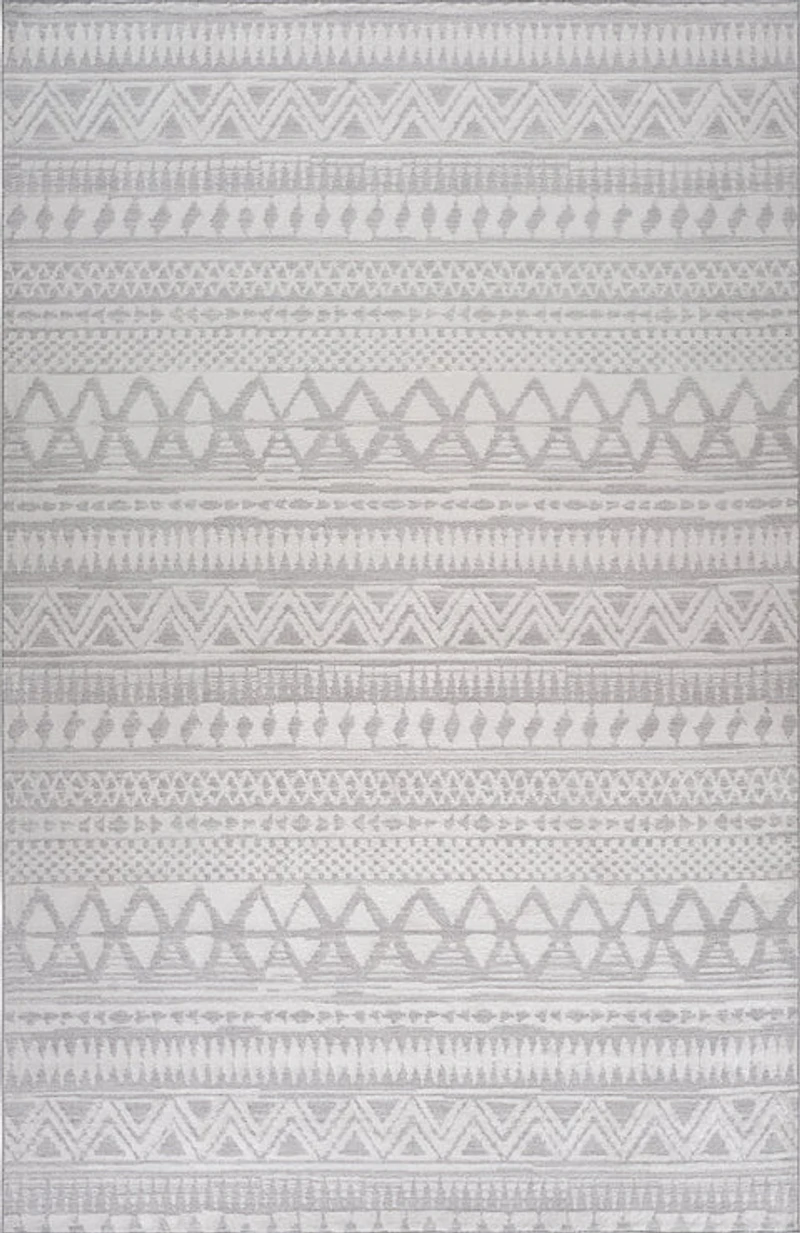 Siena White Geometric Luxe Area Rug